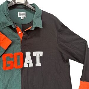 Rugby Polo Shirt 2XL Cornerstone Bodega GOAT Spellout Heavy Mens XXL Long Sleeve